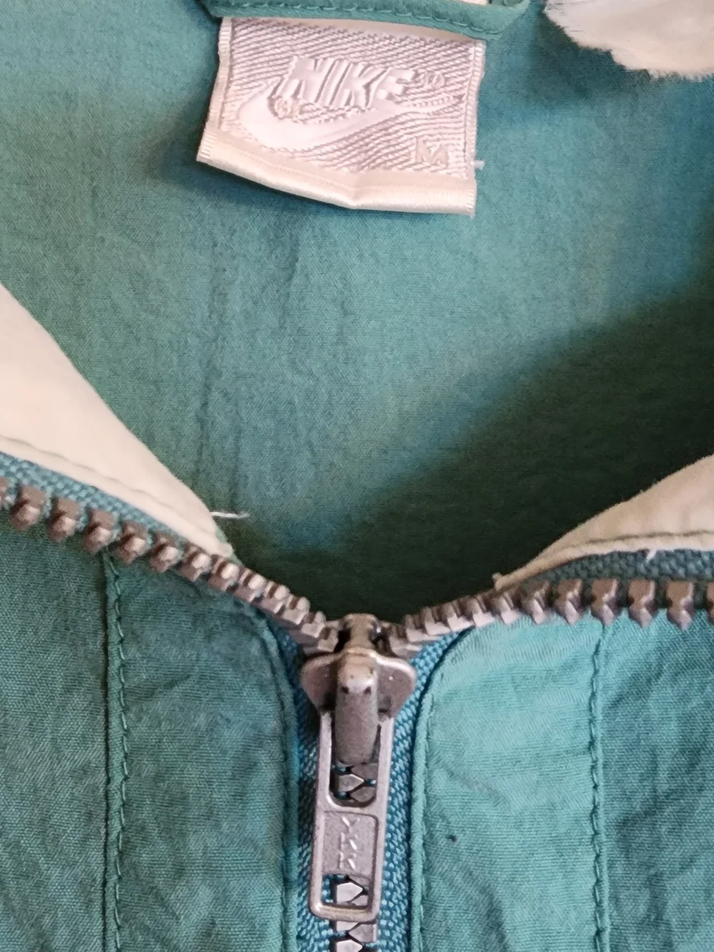 Vintage Nike Silver Tag Teal & White Colorblock 1/4 Zip